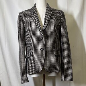 J. Crew Factory Black and White Herringbone Blazer